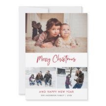 Rood script sterren Kerstmis 3 Foto Collage