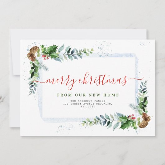 Rood script Vrolijk kerstfeest bewegende aankondig Feestdagenkaart (Voorkant)