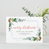 Rood script Vrolijk kerstfeest bewegende aankondig Feestdagenkaart (Staand voorkant)