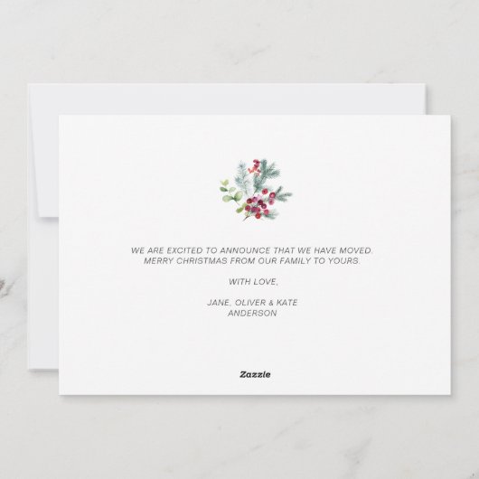 Rood script Vrolijk kerstfeest bewegende aankondig Feestdagenkaart (Achterkant)