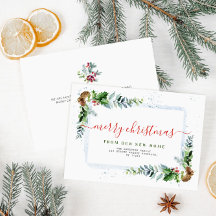 Rood script Vrolijk kerstfeest bewegende aankondig