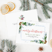 Rood script Vrolijk kerstfeest bewegende aankondig Feestdagenkaart