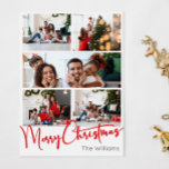 Rood Script Vrolijk Kerstmis Verticaal 8 Foto Feestdagenkaart<br><div class="desc">Vier het seizoen met dit rode script Merry Christmas verticaal 8 foto vakantie kaart met een vleugje elegante charme. Het chique ontwerp toont een eenvoudig rood-wit kleurenpalet, dat de gezellige sfeer van de winter oproept. De moderne en unieke aantrekkingskracht en rustieke bewoording creëer zorgt voor een perfecte balans tussen seizoensgebonden...</div>