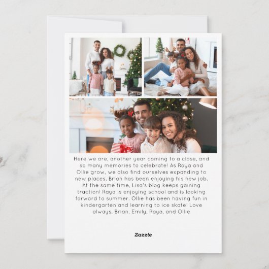 Rood Script Vrolijk Kerstmis Verticaal 8 Foto Feestdagenkaart (Achterkant)