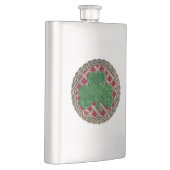 Rood Shamrock on Celtic Knots Flask Heupfles (Rechts)