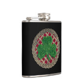 Rood Shamrock on Celtic Knots Flask Heupfles (Rechts)