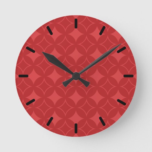 Rood shippo patroon ronde klok (Voorkant)