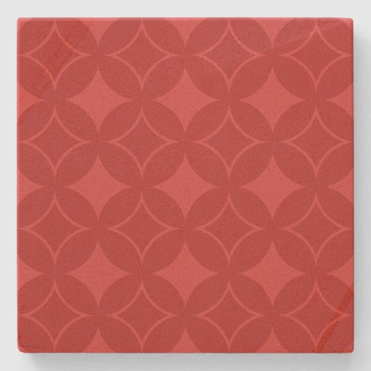 Rood shippo patroon stenen onderzetter (Voorkant)