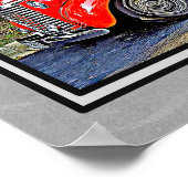Rood Show bij auto — Art Print (Hoek)