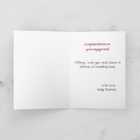 Rood Show Verloving Ring Afro-Amerikaanse Groet Kaart (Binnen)