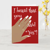 Rood Show Verloving Ring Afro-Amerikaanse Groet Kaart (Gele Bloem)