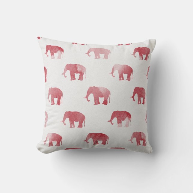 Rood Sierkussen met olifant (groot afdrukken) (Voorkant)