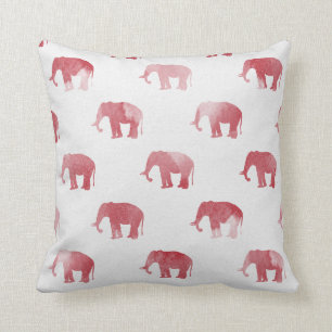 Rood Sierkussen met olifant (groot afdrukken)