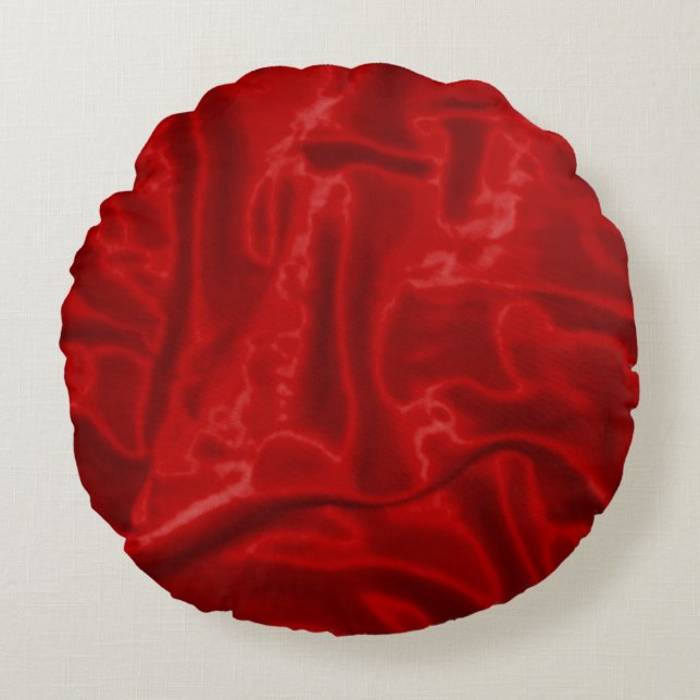 Rood Sierkussen rond de satijn Kussen (Voorkant)