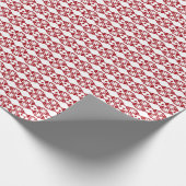 Rood siersterpatroon cadeaupapier (Hoek)
