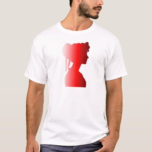 Rood Silhouet 1800s Mode Vrouw 1 T-shirt (Voorkant)