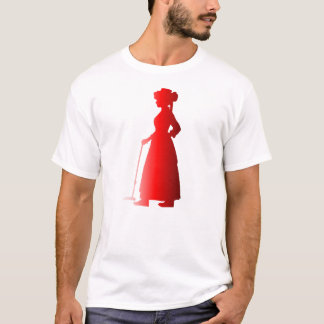 Rood Silhouet 1800s Mode Vrouw 3 T-shirt