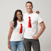 Rood Silhouet 1800s Mode Vrouw 3 T-shirt (Unisex)