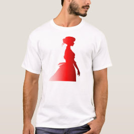 Rood silhouet 1800s Mode Vrouw 7 T-shirt