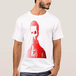 Rood silhouet een man met een serieuze expressie t-shirt