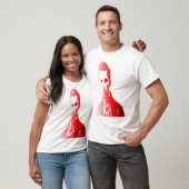 Rood silhouet een man met een serieuze expressie t-shirt (Unisex)