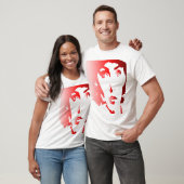 Rood silhouet van het gezicht van een vrouw met pe t-shirt (Unisex)