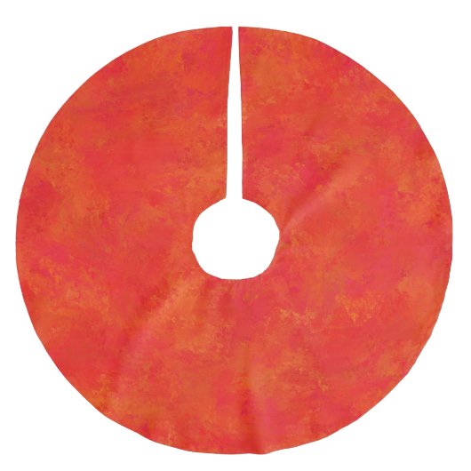 Rood Sinaasappel Abstract patroon Kerstboom Rok (Voorkant)