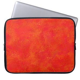 Rood Sinaasappel Abstract patroon Laptop Sleeve