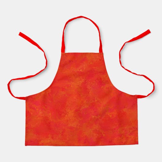 Rood Sinaasappel Abstract patroon Schort (Voorkant)