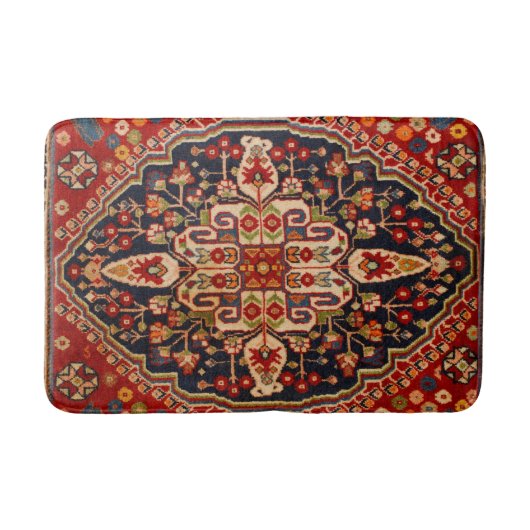 Rood Sinaasappel Antiek  Oosters Perzisch Tapijt Badmat (Voorkant)