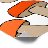 Rood Sinaasappel Aspen Paddenstoelen Patroon Poster (Hoek)