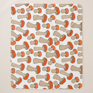 Rood Sinaasappel Aspen Paddenstoelen Patroon Sherpa Deken