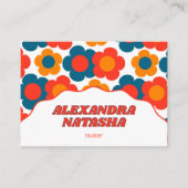 Rood Sinaasappel Blauw Y2K Bloem Handgemaakte Kled Visitekaartje (Voorkant)