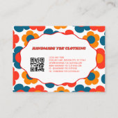 Rood Sinaasappel Blauw Y2K Bloem Handgemaakte Kled Visitekaartje (Achterkant)