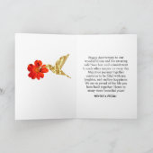 Rood Sinaasappel Bloemen Goud Kolibrie Zoon Jubile Kaart (Binnen)