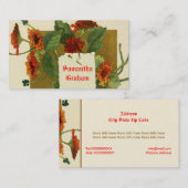 rood sinaasappel bloemen op maat bloemig visitekaartje (Voorkant / Achterkant)