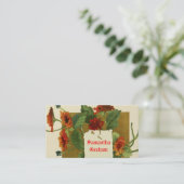 rood sinaasappel bloemen op maat bloemig visitekaartje (Staand voorkant)