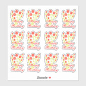 Rood Sinaasappel Bloemen Sticky Sticker (Vel)