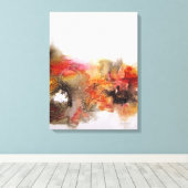 Rood Sinaasappel Bruin Abstract Kunstcanvas Canvas Afdruk (Insitu (Houten vloer))