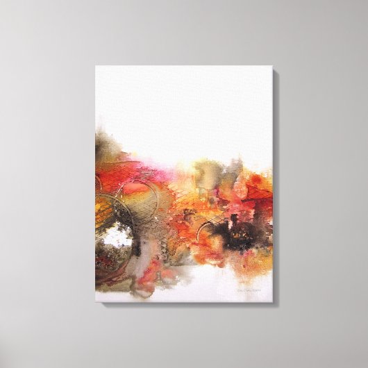 Rood Sinaasappel Bruin Abstract Kunstcanvas Canvas Afdruk (Voorkant)