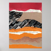 Rood sinaasappel bruin grafisch collage muur kunst poster (Voorkant)