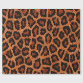 Rood Sinaasappel Bruin Zwart Leopard Dierenprint Cadeaupapier (Vlak)