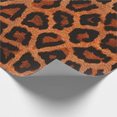 Rood Sinaasappel Bruin Zwart Leopard Dierenprint Cadeaupapier (Hoek)