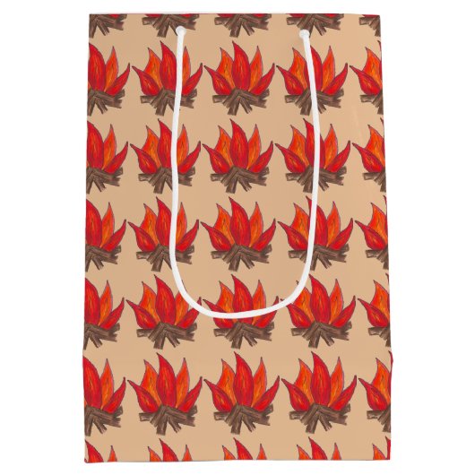 Rood Sinaasappel Camping Kampvuur Zomerkamp Medium Cadeauzakje (Achterkant)