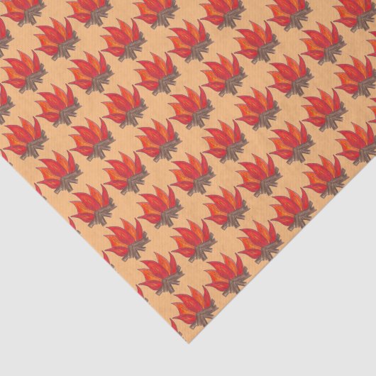 Rood Sinaasappel Camping Kampvuur Zomerkamp Tissuepapier (Detail)