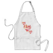 Rood & Sinaasappel Dank u Word Cloud Hearts Standaard Schort (Voorkant)