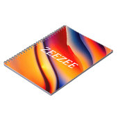 Rood, Sinaasappel en blauw Wavy Abstract Notitieboek (Linkerzijde)