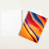 Rood, Sinaasappel en blauw Wavy Abstract Planner (Display)