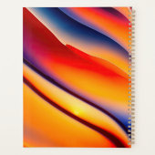 Rood, Sinaasappel en blauw Wavy Abstract Planner (Achterkant)