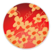 Rood Sinaasappel en crèmekast trekken Keramische Knop (Voorkant)